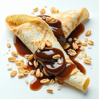 Crepes caramello salato, Nutella e riso soffiato