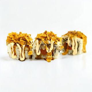 63E. Uramaki salmón cheese crujiente