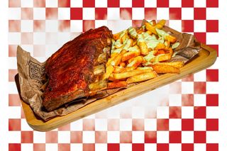 Memphis style smoked BBQ ribs 