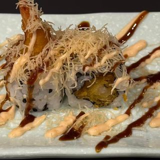 406.Langostino Rebozado Con salsa teriyaki Y rosa