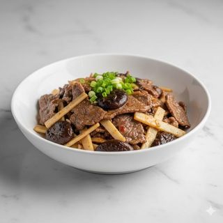 Ternera Con Bambú Y Seta