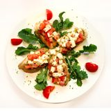 Bruschetta cherry i mozzarella