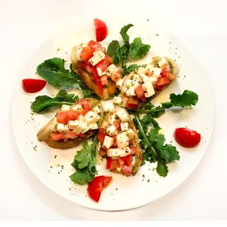 Bruschetta cherry i mozzarella