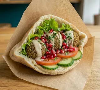 Kanapka falafel z granatem
