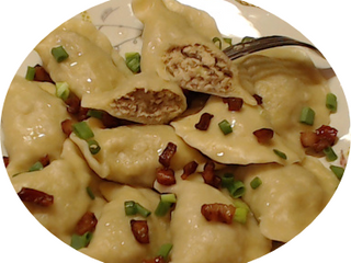 Pierogi z mięsem i cebulką 8 szt. (zestaw)