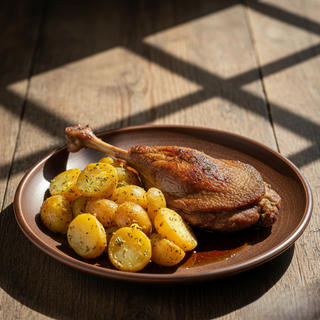 PULPA DE RATA CONFIATA CU CARTOFI GRECESTI