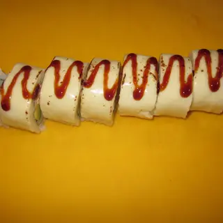 84A-Uramaki Gamba Crujiente, Queso Fresco Y Tobiko (8 Pzs.)