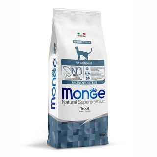 მონჯე - სტერილური კატის საკვები კალმახის ხორცით 1კგ. (2256304)