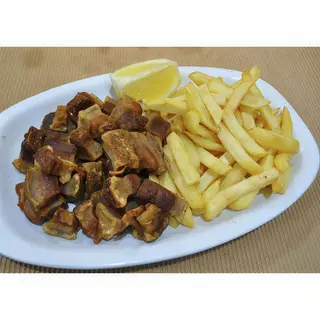 Torreznos con papas racion