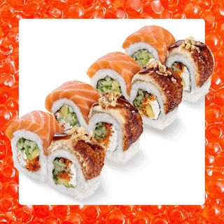 Рол Філадельфія Де Люкс з лососем та вугрем