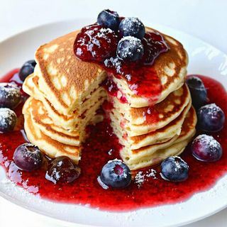 Pancake con marmellata ai frutti di bosco