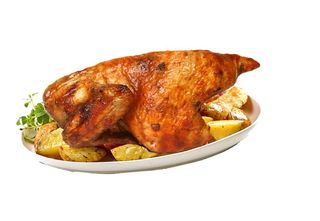 Половин пиле (450 гр) с печени картофи