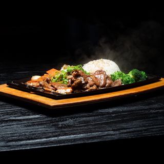 Arroz blanco con Ternera picante 