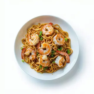 215 Fideos con ternera, gambas y verduras al estilo pekin