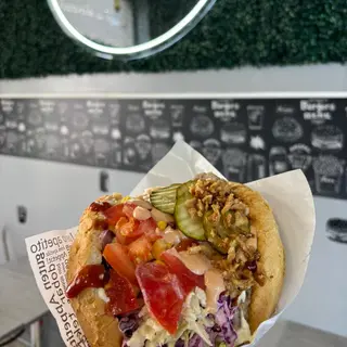 Cheese kebab burger