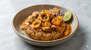 Tacu Tacu Con Salsa De Mariscos