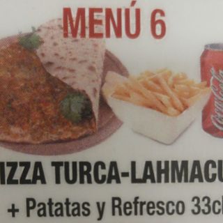 Menú 6 Pizza Turca