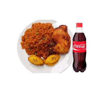 Jollof + chicken + plantain (3pcs)