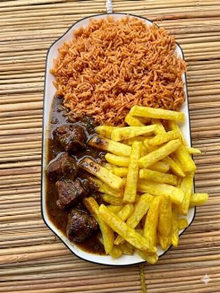 Chips, Pilao and Beef