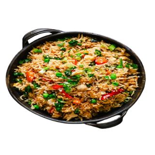 Arroz frito con salsa teriyaki