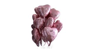 Różowy balon serce z helem