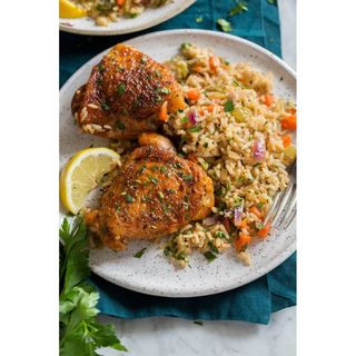 1/4 chicken stew + veg served with white rice