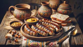 Mici tradiționali ardelenești cu muștar și pâine