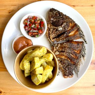 Classic Whole Fish with Kachumbari and BBQ Sauce