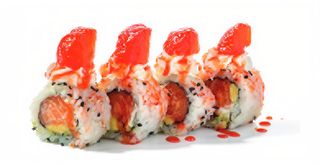 168. Uramaki de Salmón con FresaS y Philadelphia (4 Pzs.)