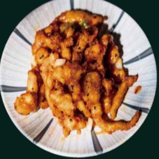 Tiras de pollo en salsa chili dulce