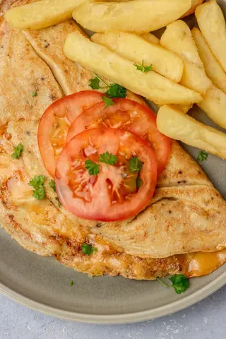 Mushroom Omellete with French Fries