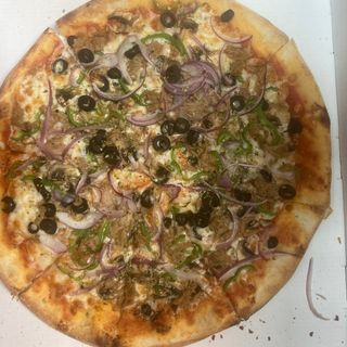 Pizza Vegetal Con Atún (40 cm.)