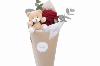 Teddy and rose bouquet