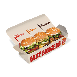 Baby Burgers: Baby Whopper®, Baby Steakhouse e Baby Big King®
