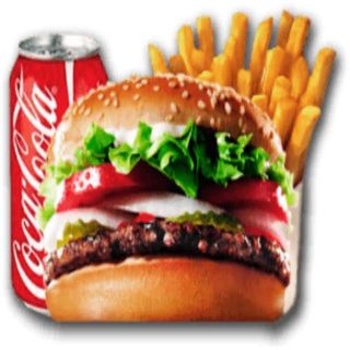 Hamburguesa De Vegetal Con Patatas Y Refresco