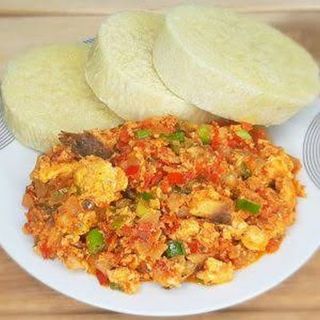 Yam with Egg Sauce