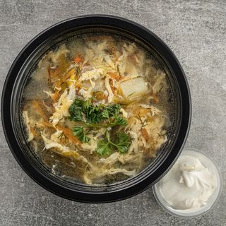 Пельмени с бульоном