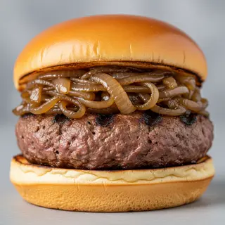 Panino hamburger e cipolla
