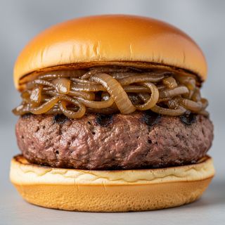 Panino hamburger e cipolla