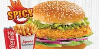Spicy chicken burger menu