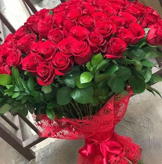 50 rose rosse  gambo lungo con pelusche