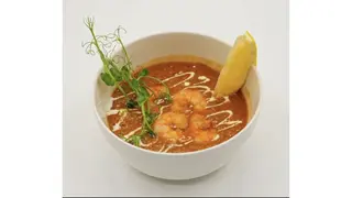 Суп чечевичный с креветками