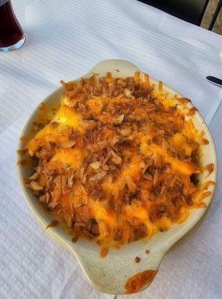 Batatas Cheddar e Cebola Crocante