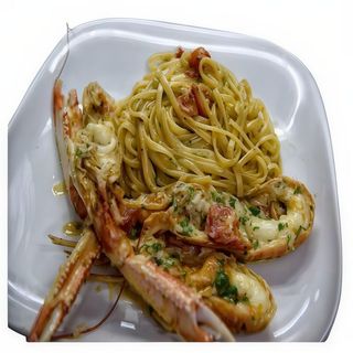 Linguine con scampi