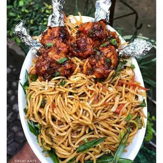 Chicken Lollipop (2Pc) With Spagetti
