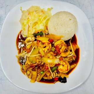 Krewetki w sosie curry (5szt)