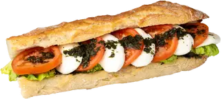 Bocadillo de tomate y mozzarella