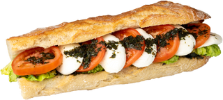 Bocadillo de tomate y mozzarella