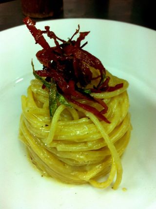 Spaghettone di Gragnano ai tre pomodori