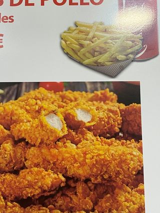 Menú Tiras De Pollo